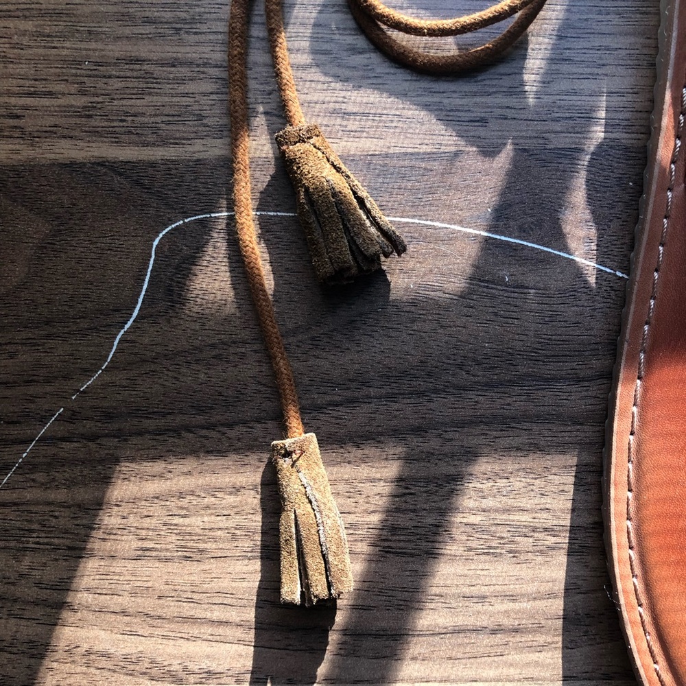 NWOT | AE | Brown Leather Lace Up Sandals - Picture 3 of 5